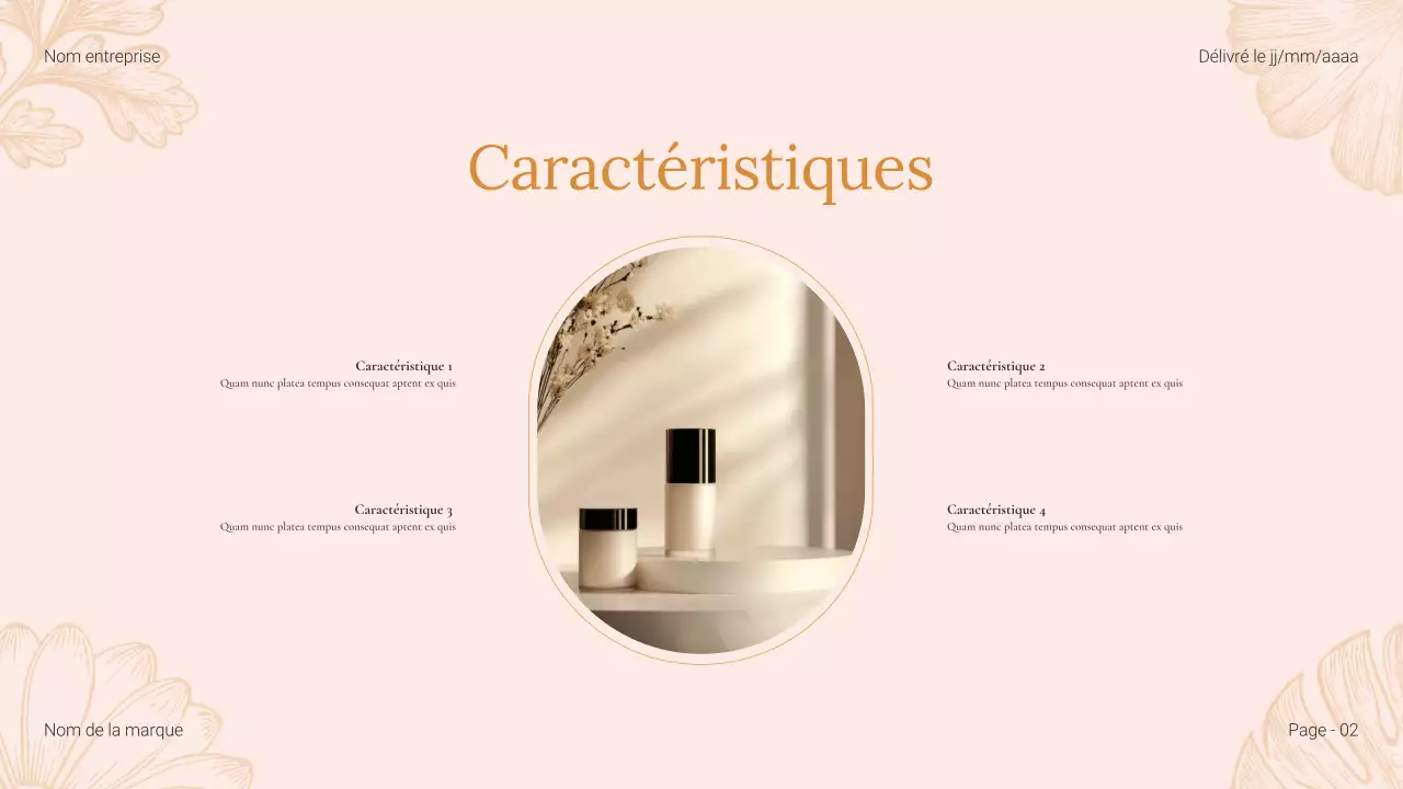 Catalogue de produits de beauté Beige Floral