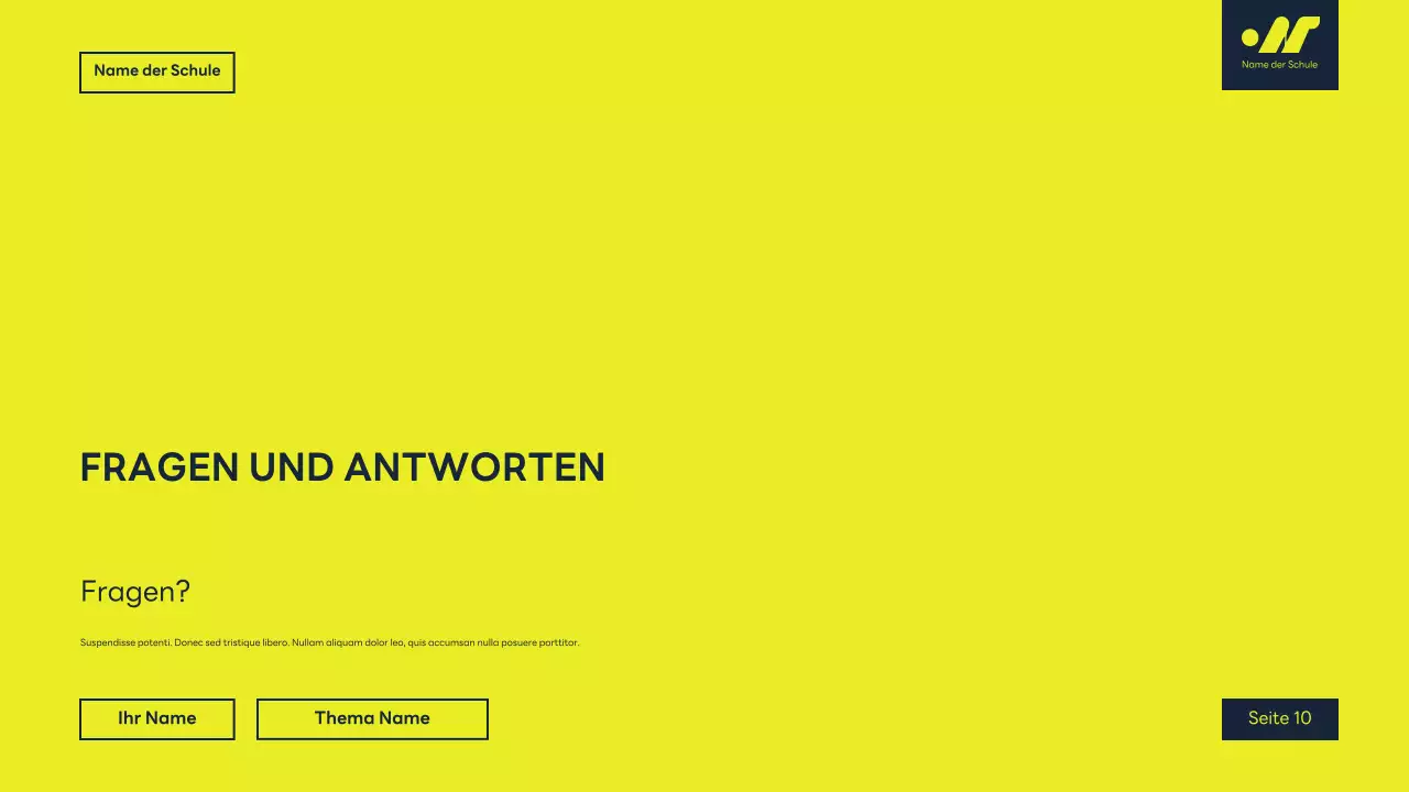 gelbe moderne akademische Vorlesung