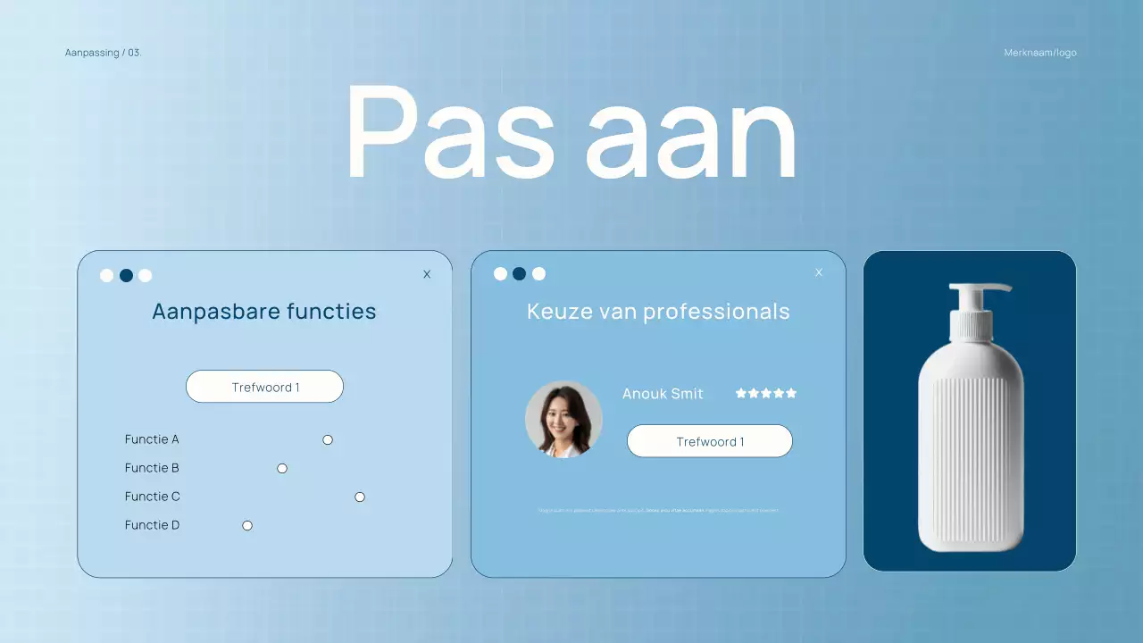 Trendy lichtblauwe catalogus schoonheidsproducten