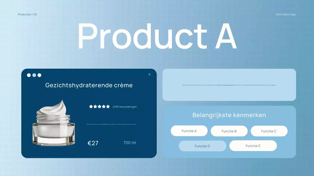 Trendy lichtblauwe catalogus schoonheidsproducten