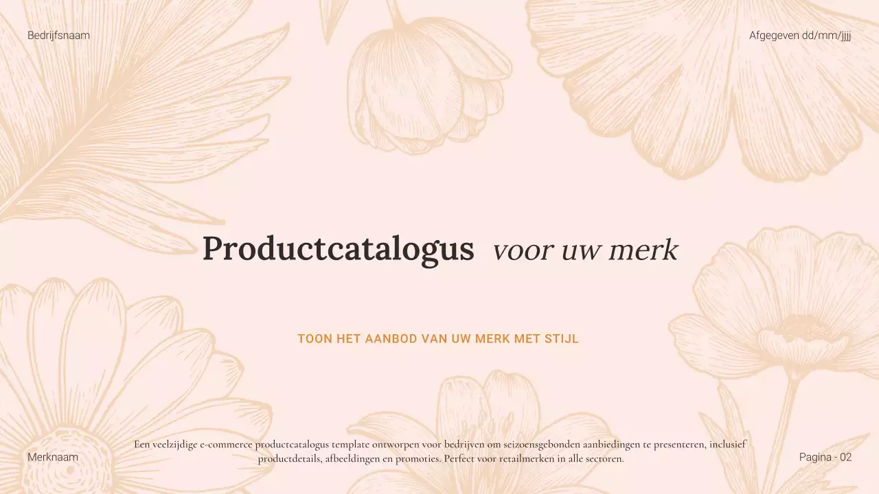 Beige Bloemen Catalogus Schoonheidsproducten