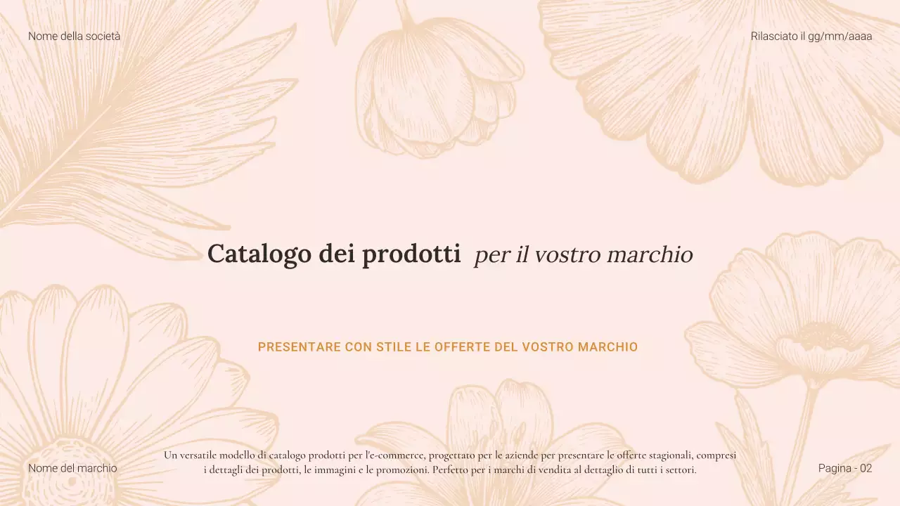 Catalogo dei prodotti di bellezza floreali beige
