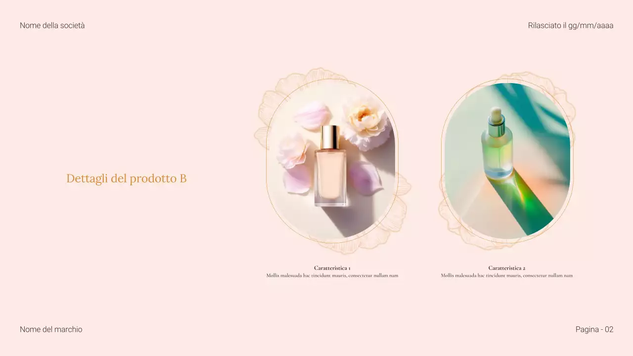 Catalogo dei prodotti di bellezza floreali beige