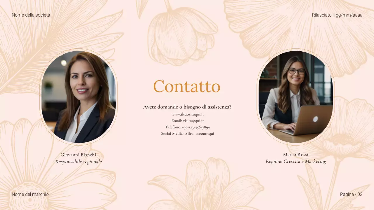 Catalogo dei prodotti di bellezza floreali beige