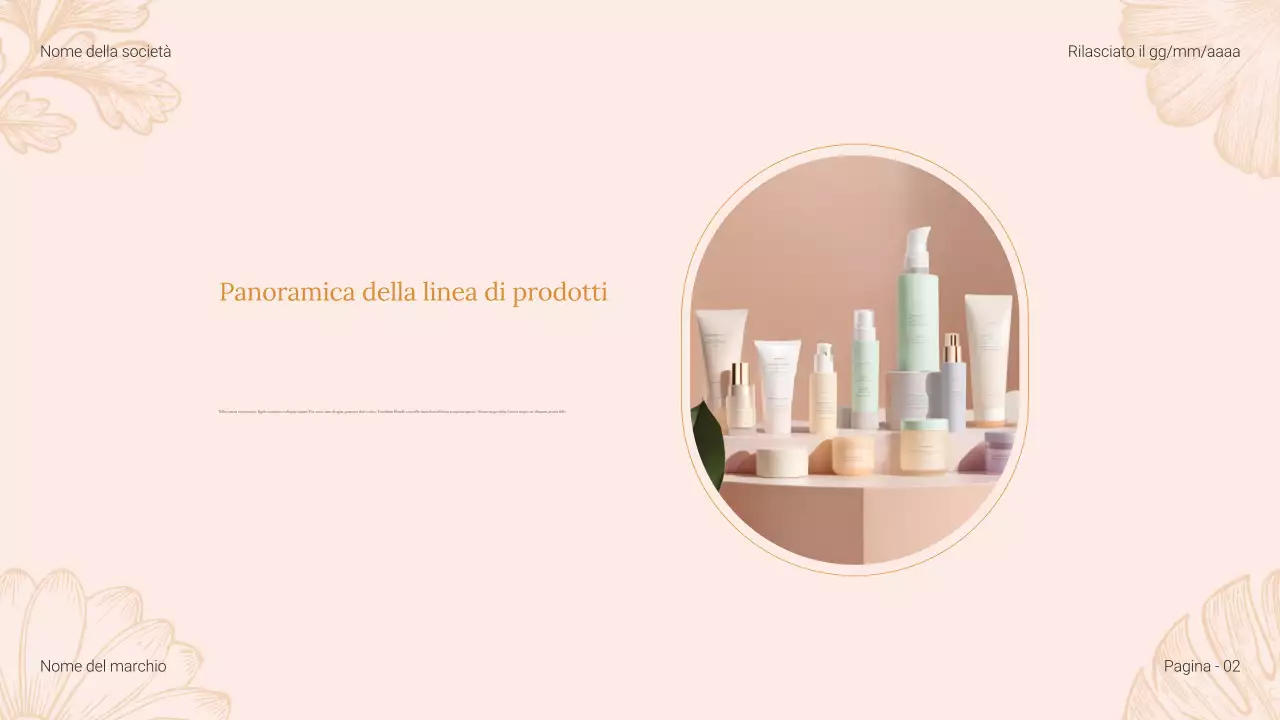 Catalogo dei prodotti di bellezza floreali beige