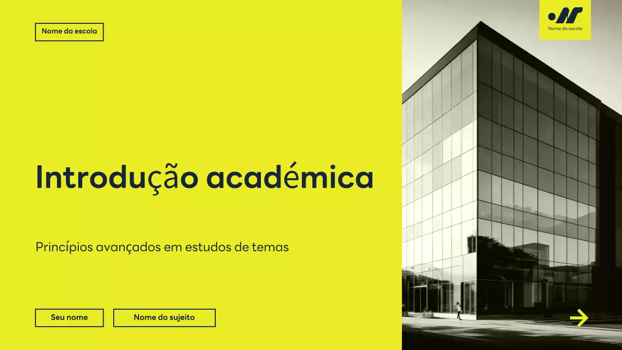 palestra académica moderna amarela