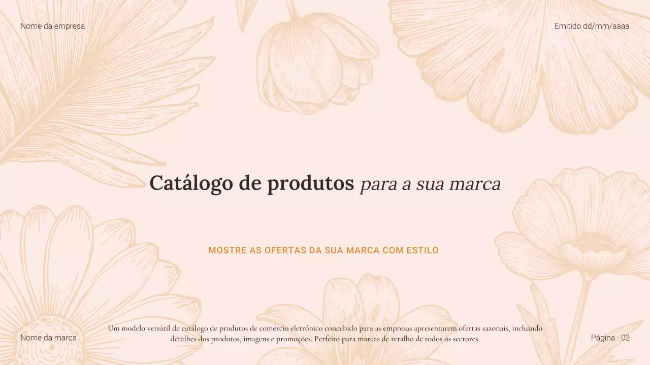 Catálogo de produtos de beleza Beige Floral
