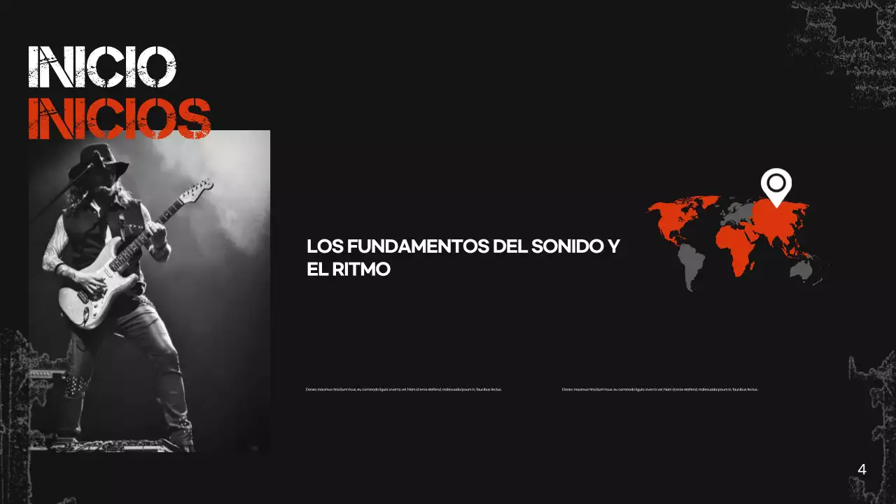 presentación de música retro negra