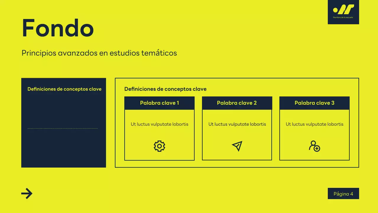 conferencia académica moderna amarilla