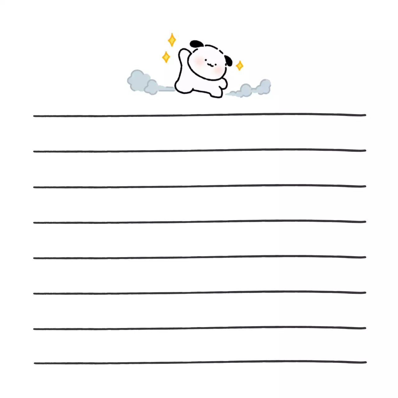 Bloc-notes blanc à personnages mignons