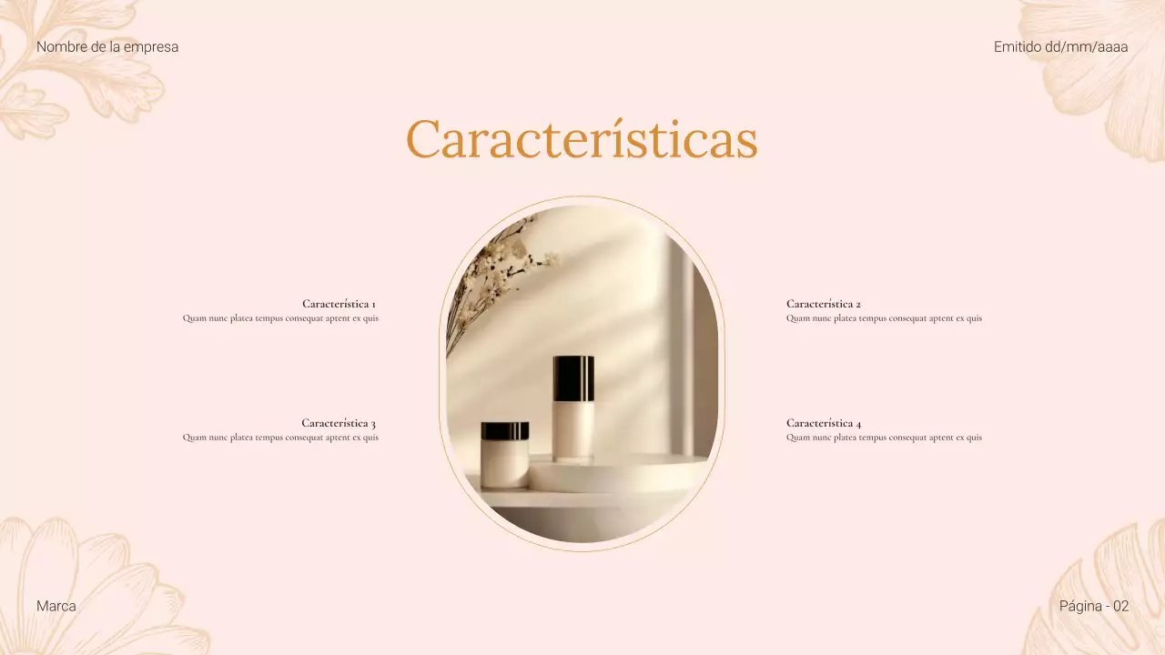 Catálogo de productos de belleza Floral Beige