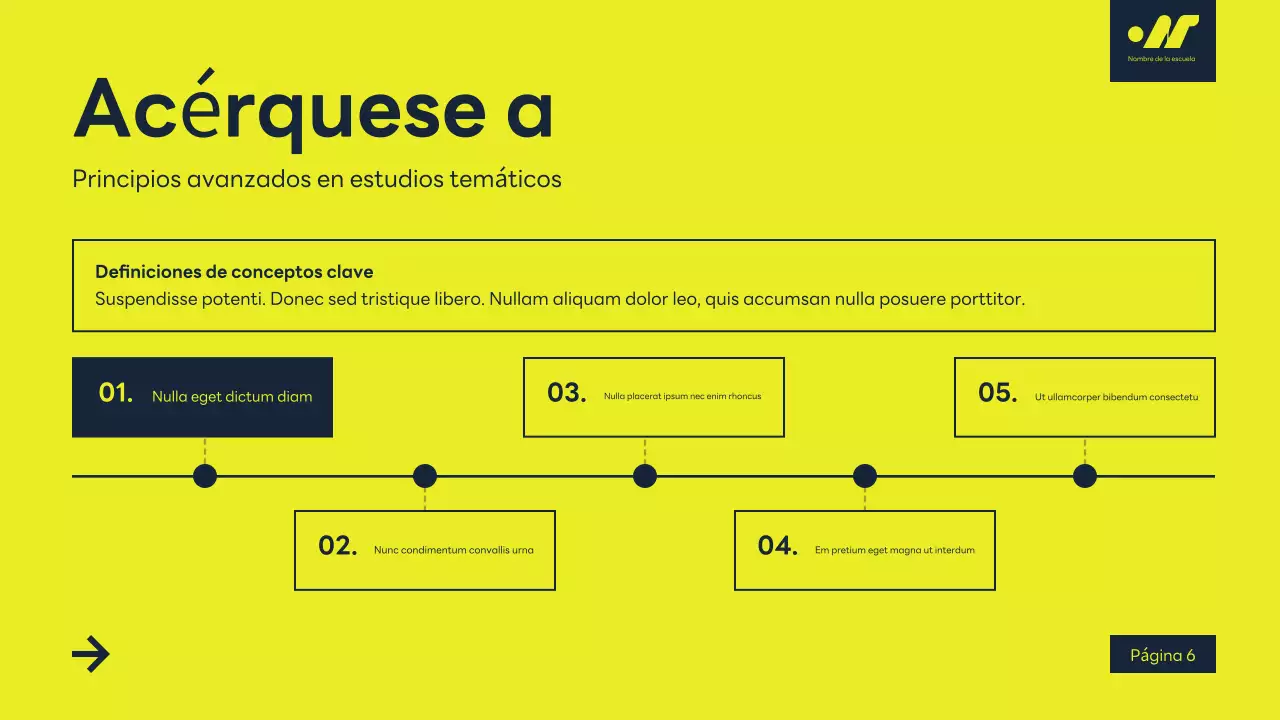 conferencia académica moderna amarilla