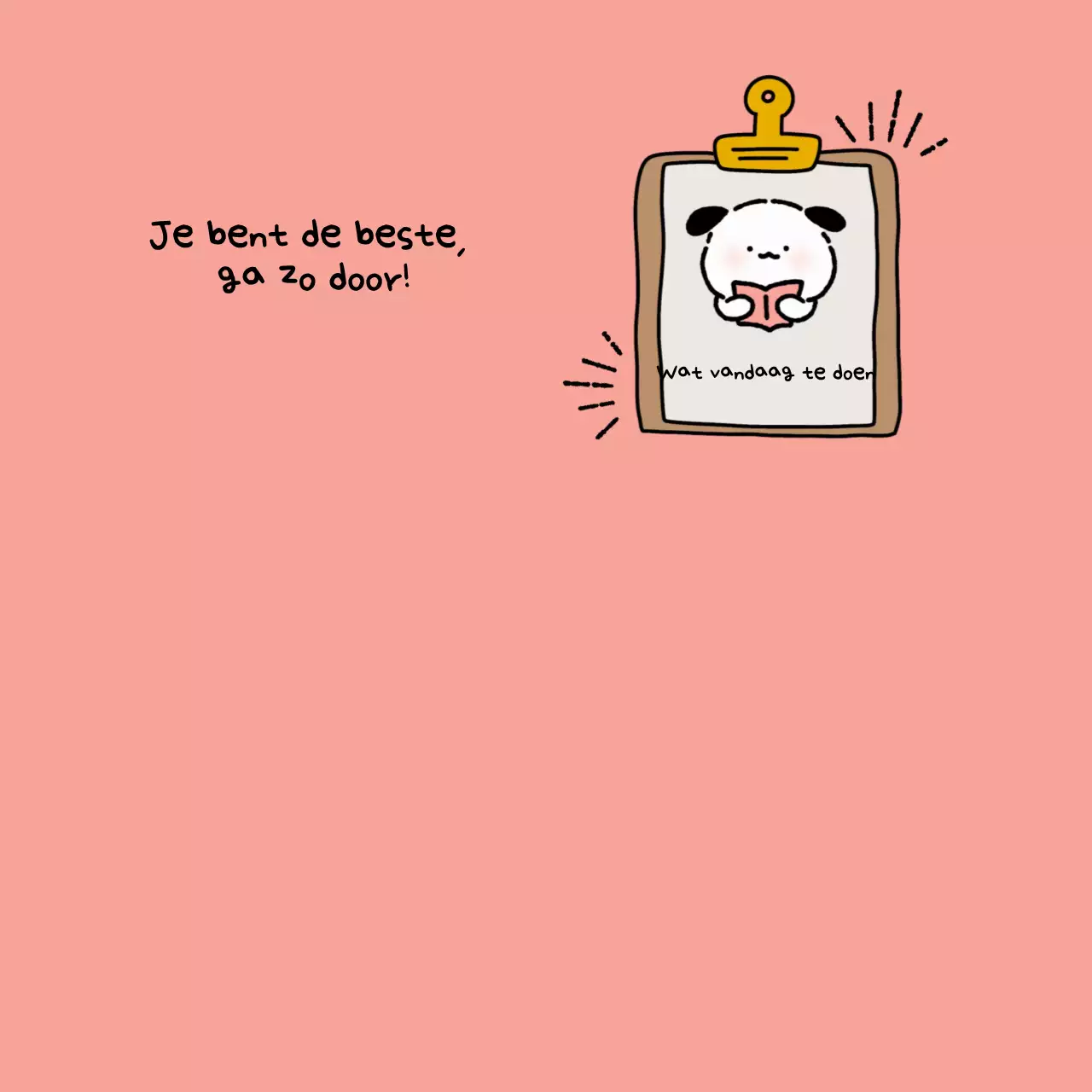 Wit notitieblok met schattig karakter