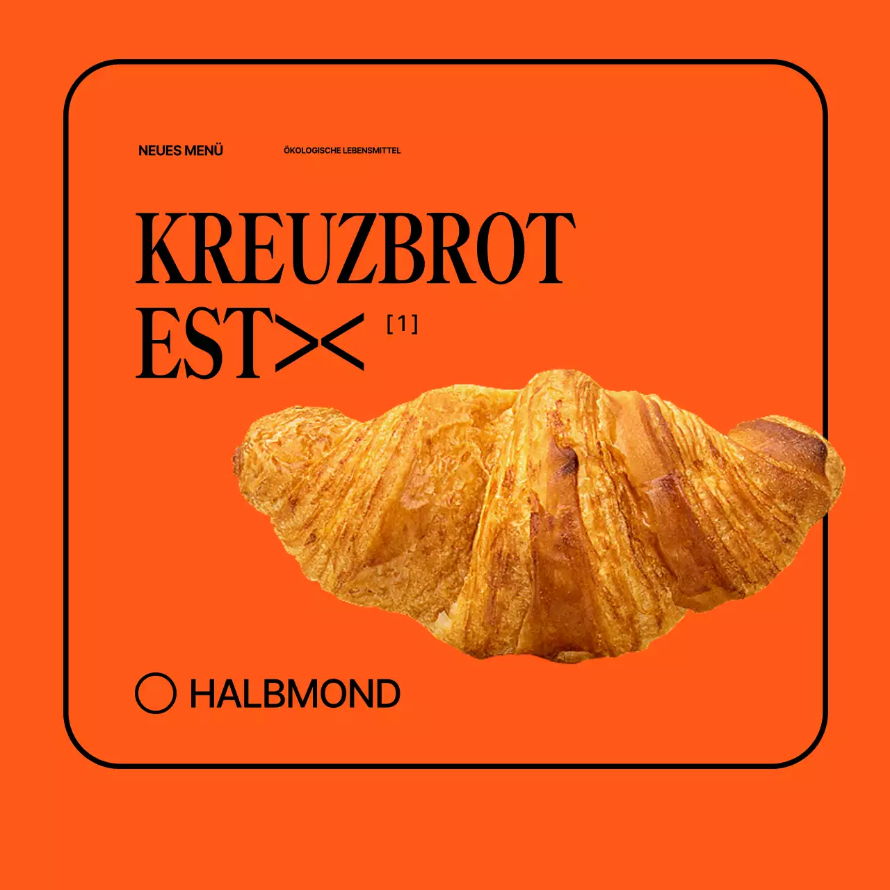 Förderung eines minimalistischen orangefarbenen Cafés