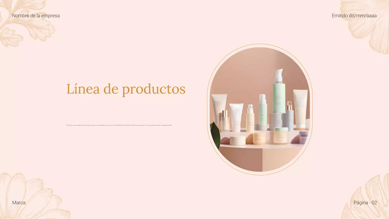 Catálogo de productos de belleza Floral Beige