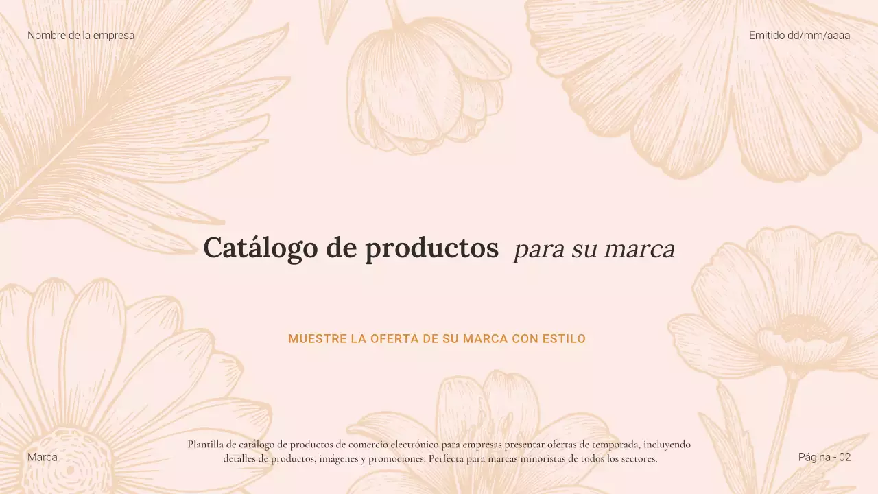 Catálogo de productos de belleza Floral Beige