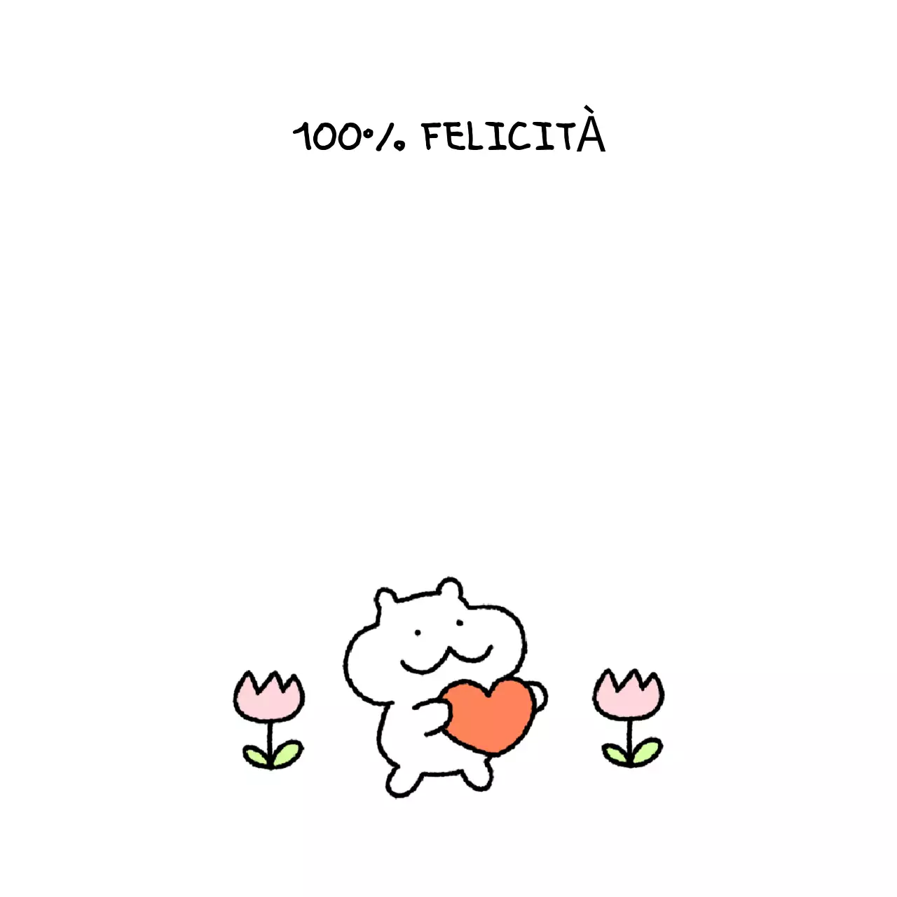 Bianco simpatico ghirigoro felice