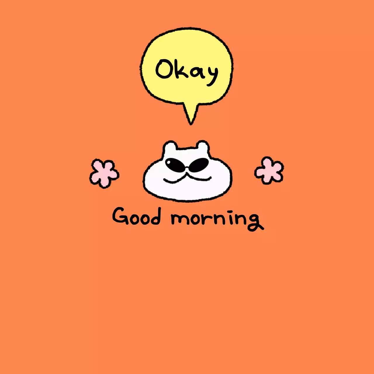 Coretan putih yang lucu dan bahagia