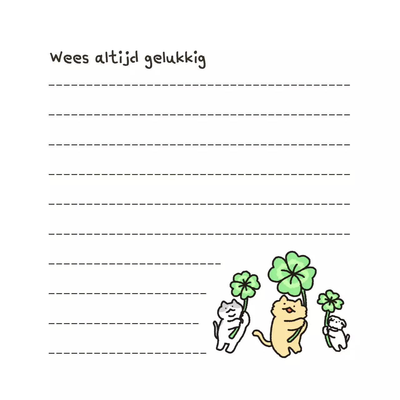 Schattige geïllustreerde dagelijkse notities