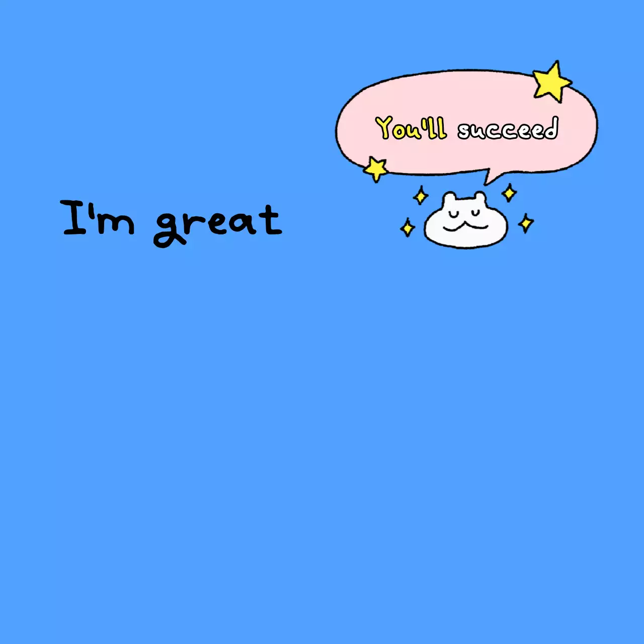 Coretan putih yang lucu dan bahagia