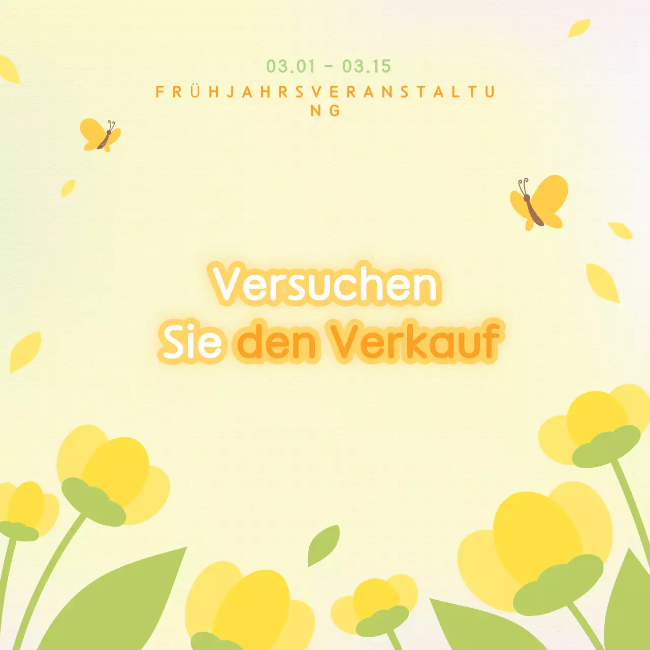 Yellow Cute Frühlingsverkaufsaktion