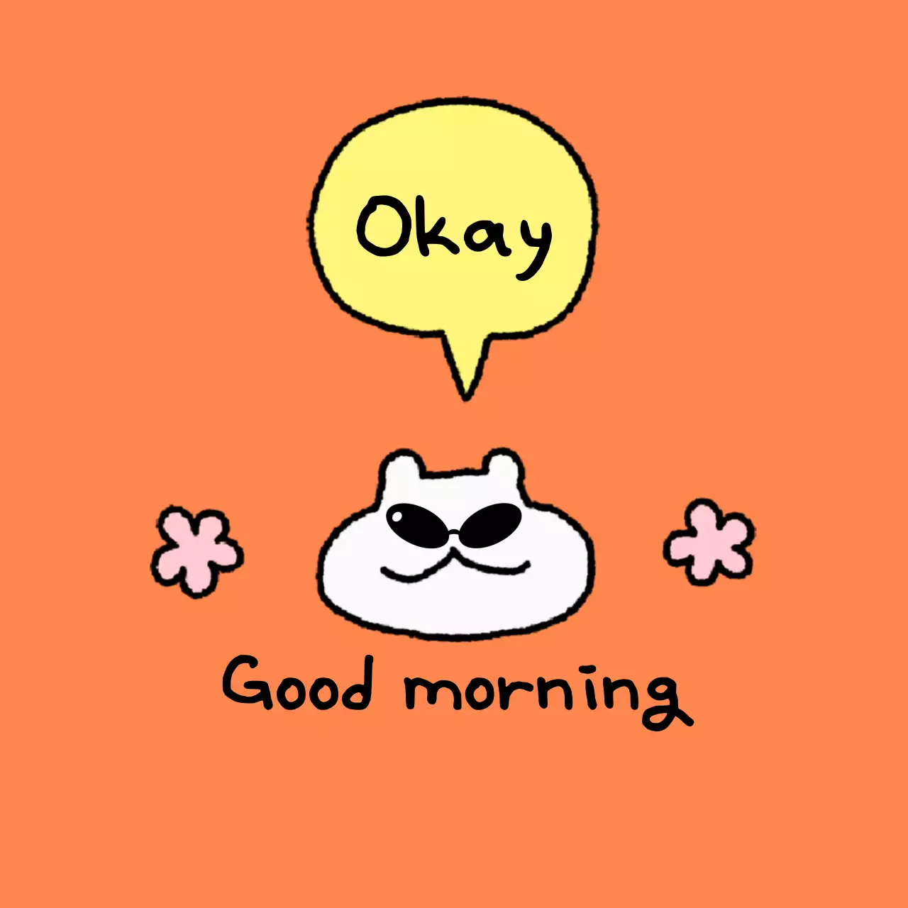 Coretan putih yang lucu dan bahagia