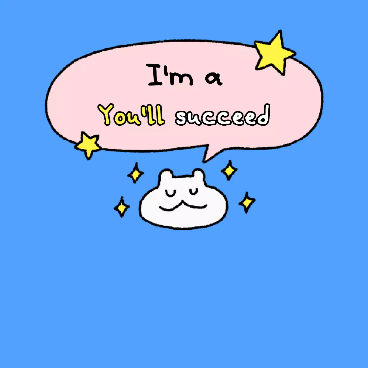 Coretan putih yang lucu dan bahagia