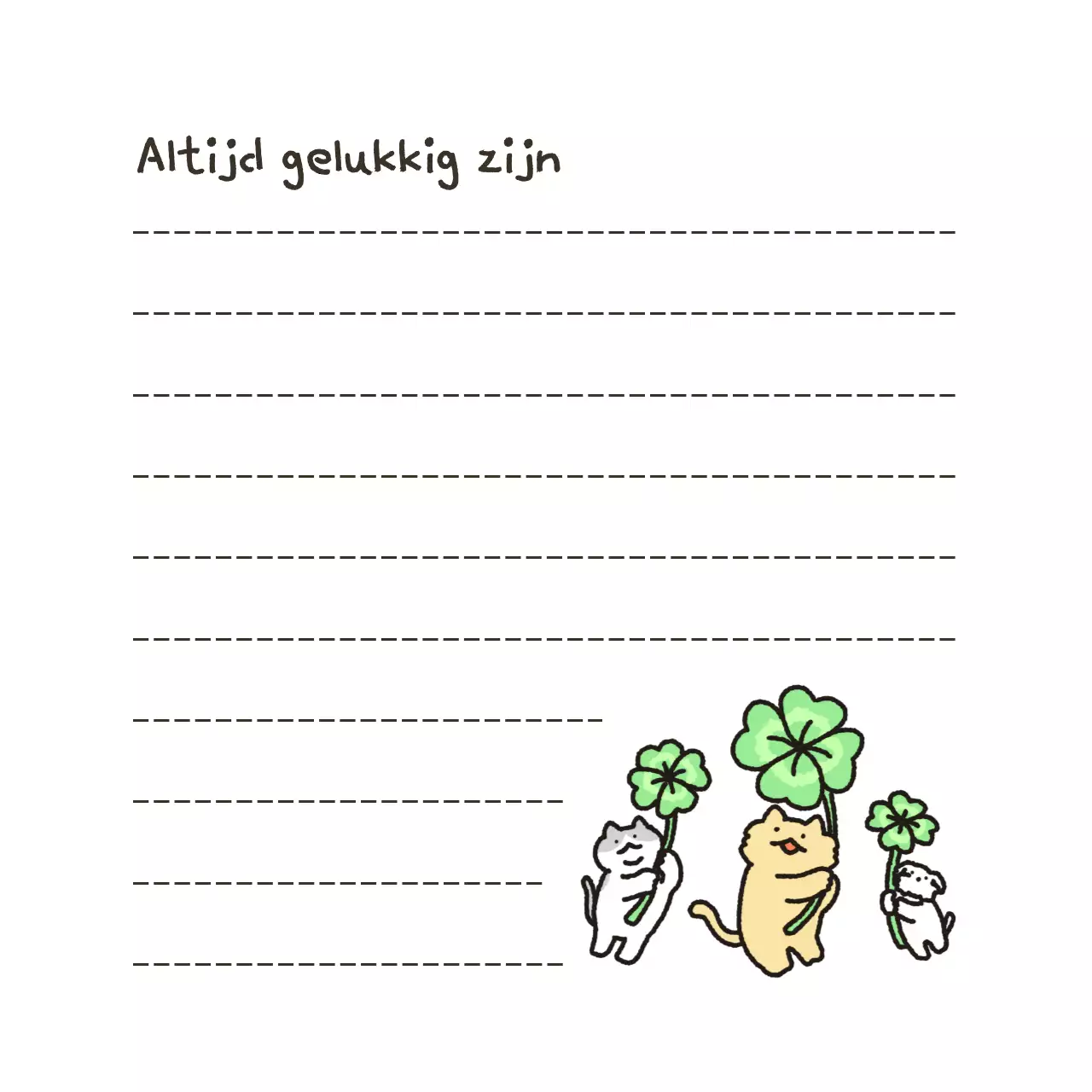 Schattige geïllustreerde dagelijkse notities