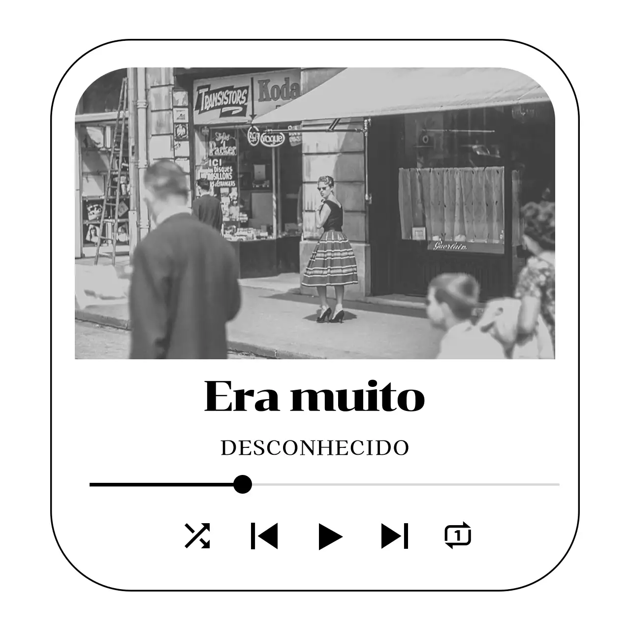 Mercadoria de música vintage a preto e branco