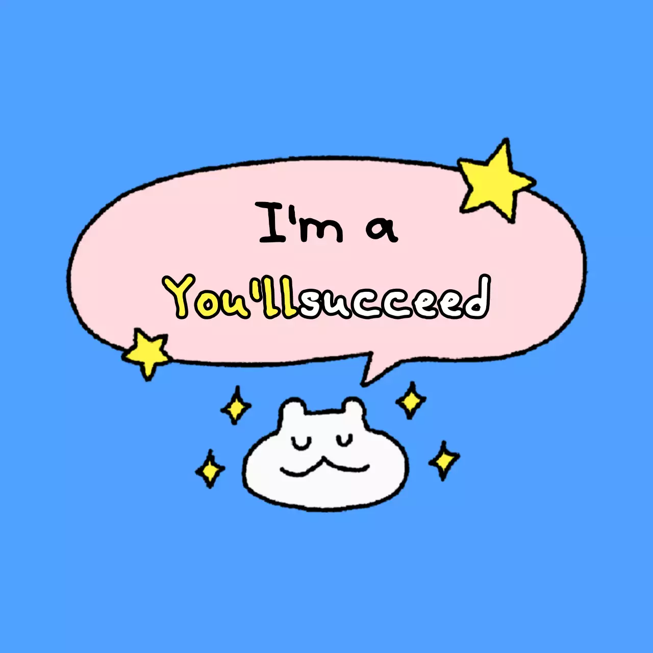 Coretan putih yang lucu dan bahagia