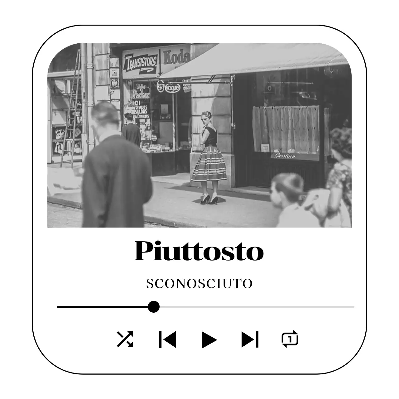 Merchandising musicale vintage in bianco e nero