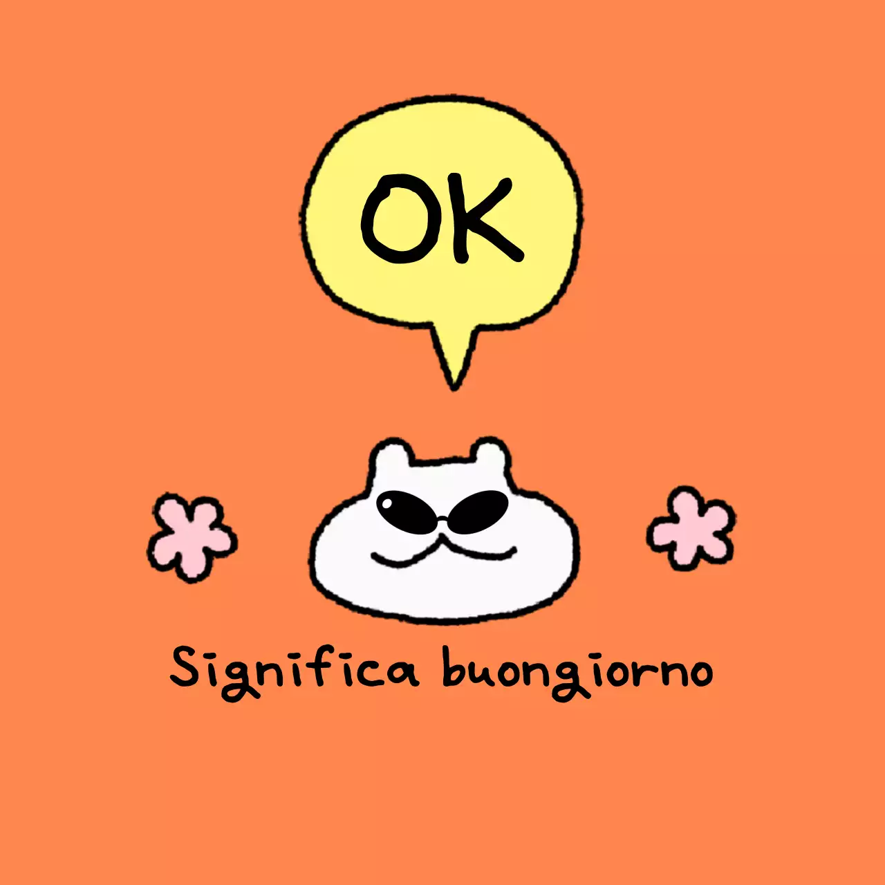 Bianco simpatico ghirigoro felice