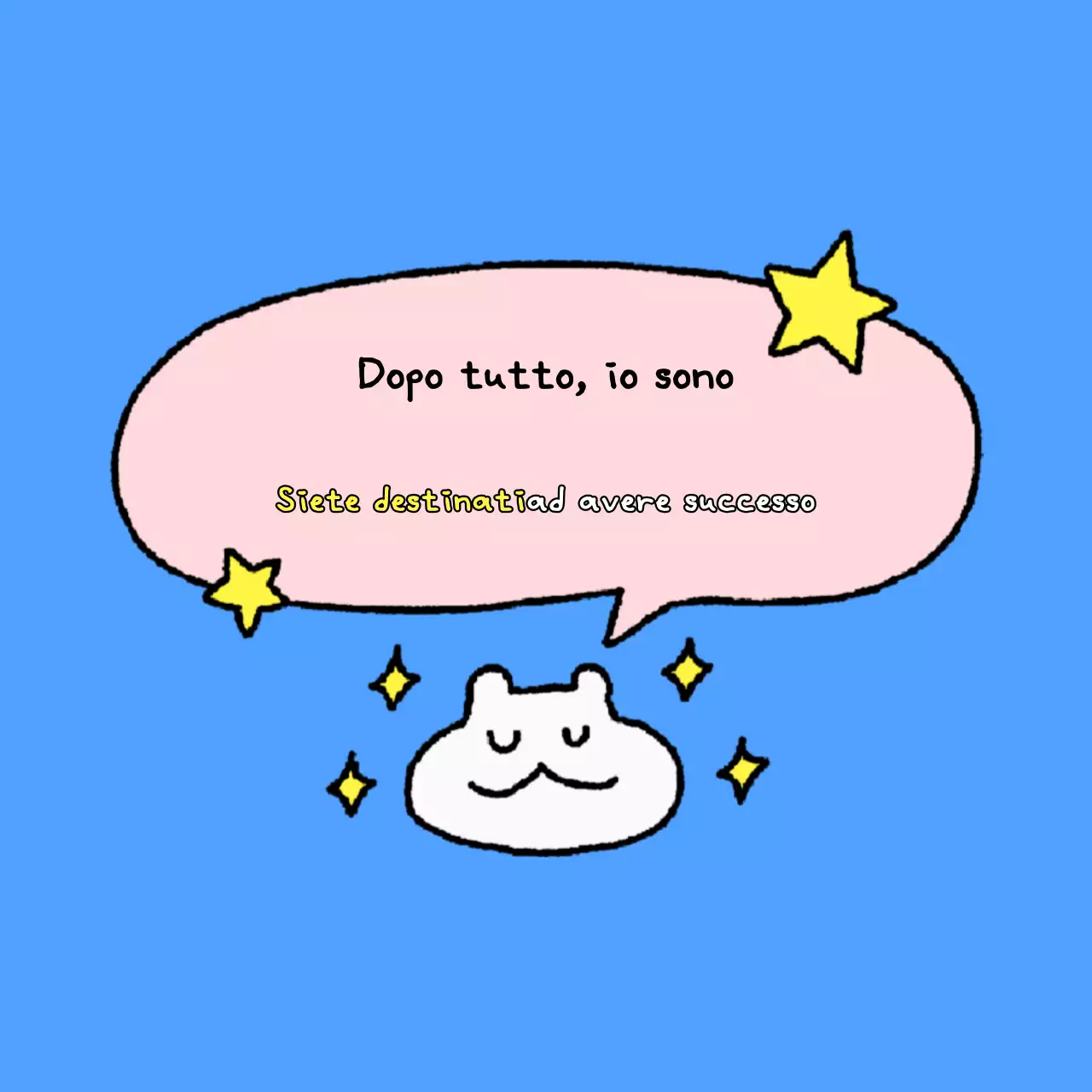 Bianco simpatico ghirigoro felice