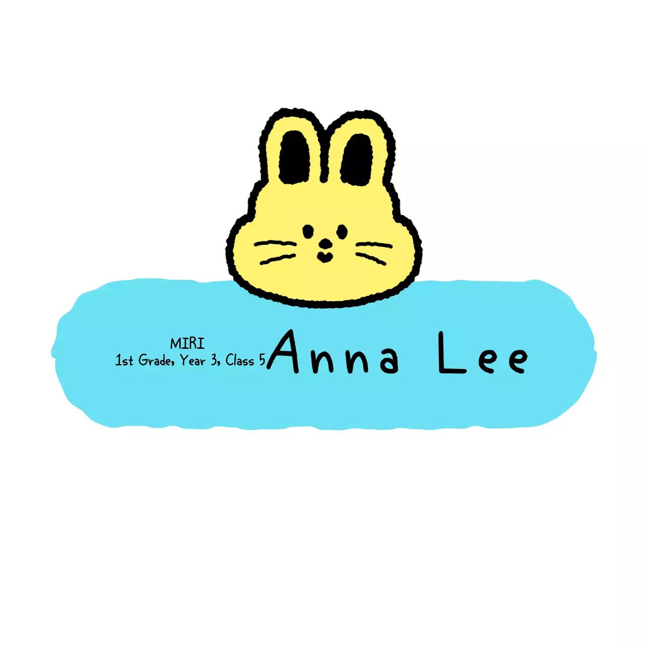 Lencana nama sekolah lucu berwarna merah muda