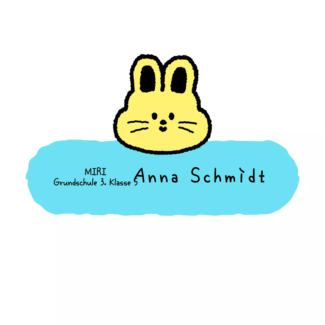 Niedliches rosa Namensschild für die Schule