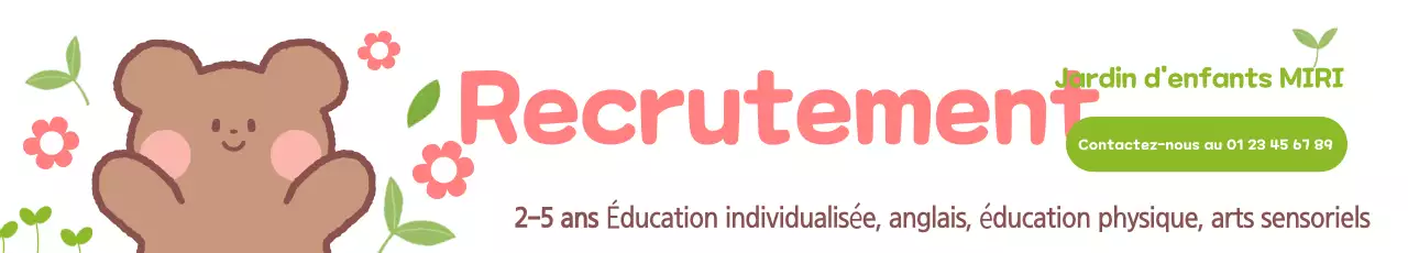 Rose et chartreuse pour promouvoir le recrutement dans cette jolie école maternelle