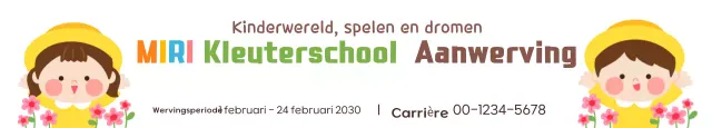 Promoot je gele en roze kleuterschoolwerving