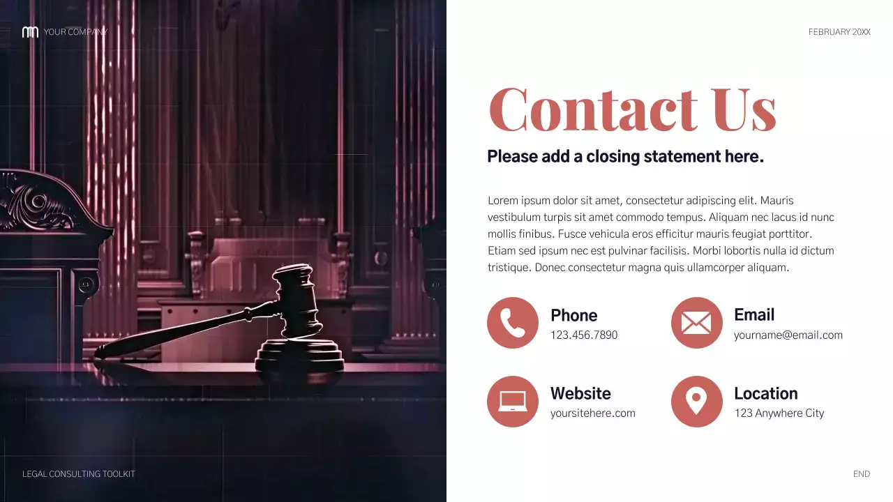 Navy and Salmon Modern Legal Consulting Presentation