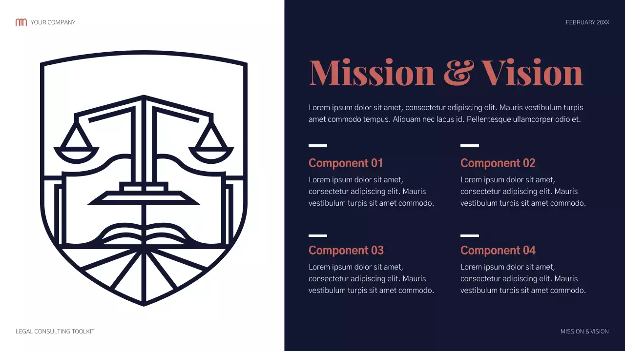 Navy and Salmon Modern Legal Consulting Presentation