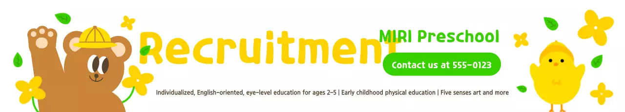 Promover o recrutamento de crianças para o jardim de infância de cor amarela e castanha