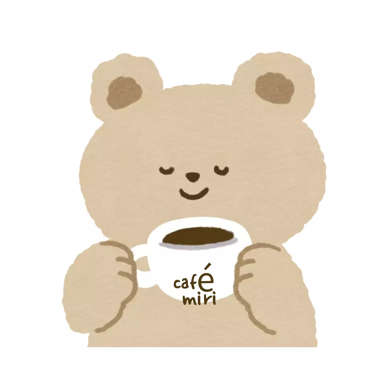 Pegatinas de personajes bonitos beige