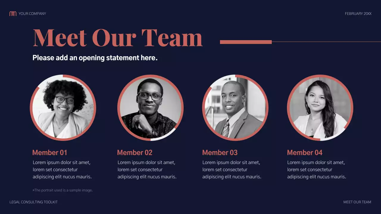 Navy and Salmon Modern Legal Consulting Presentation