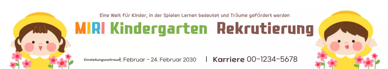 Werben Sie für Ihren gelben und rosa Kindergarten