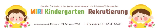 Werben Sie für Ihren gelben und rosa Kindergarten