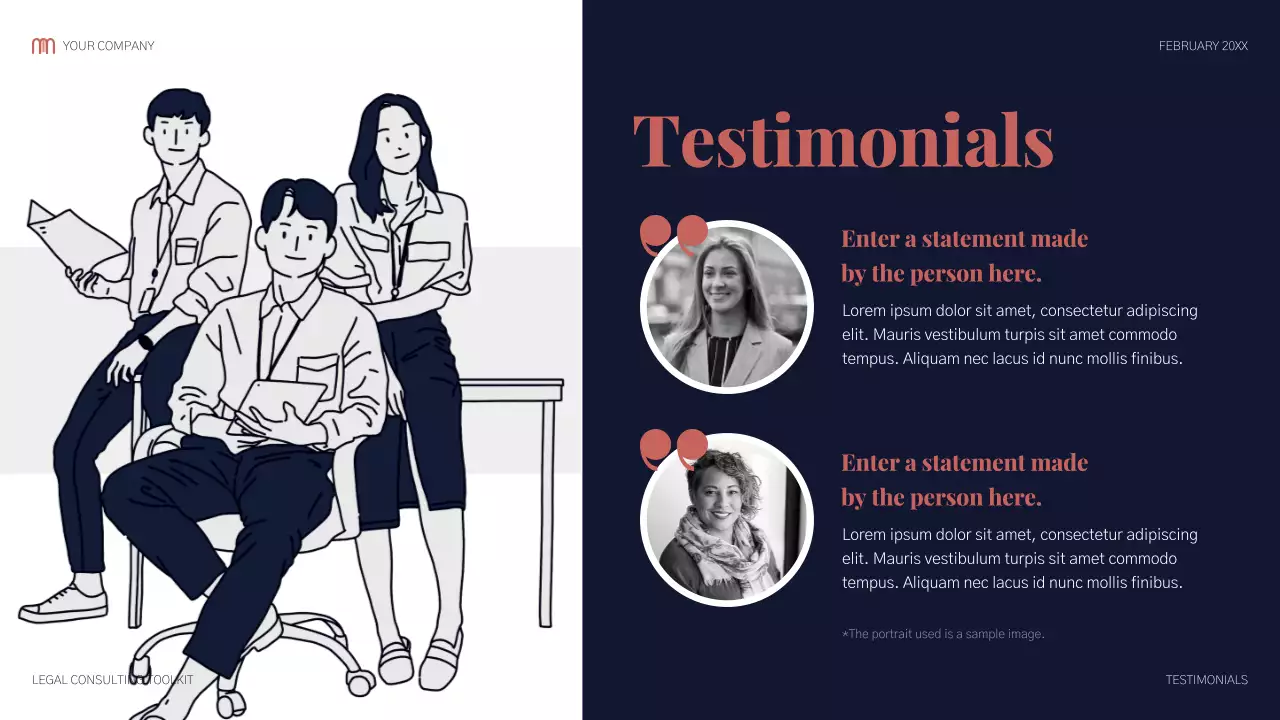 Navy and Salmon Modern Legal Consulting Presentation