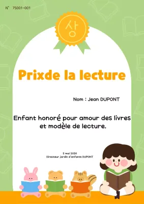 Une belle liste de lecture préscolaire jaune et chartreuse