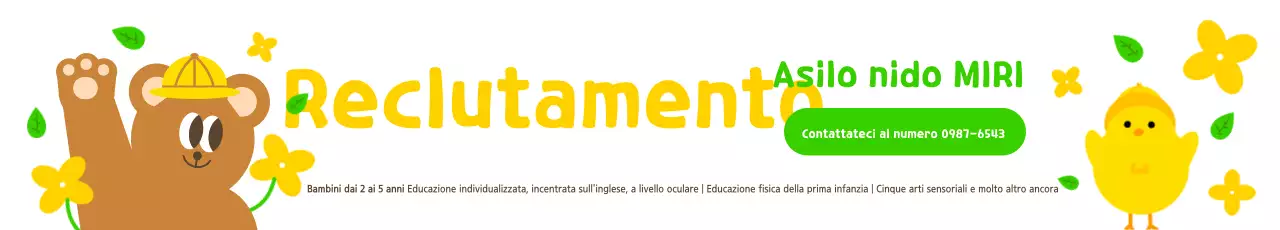 Promuovere il reclutamento dell'asilo giallo e chartreuse