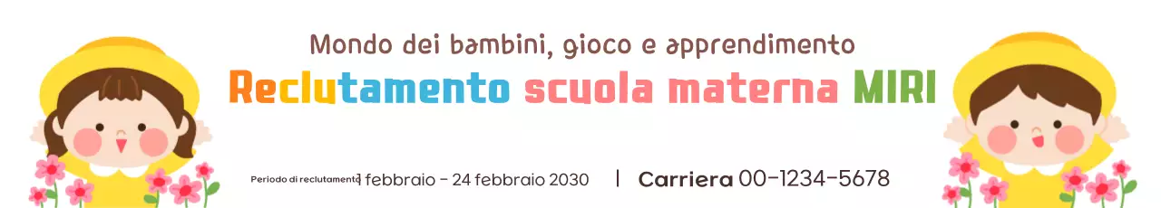Promuovete il reclutamento dell'asilo giallo e rosa
