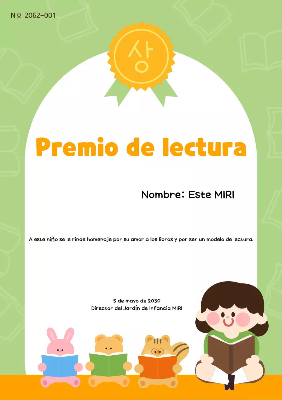 Una preciosa lista de lectura preescolar en chartreuse y amarillo