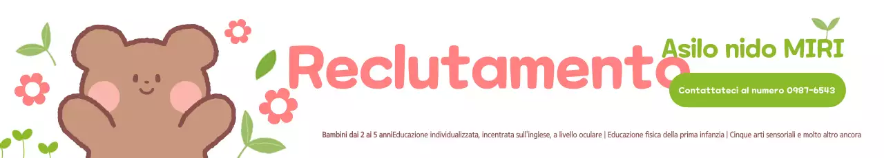 Rosa e chartreuse per promuovere il reclutamento in questa simpatica scuola materna